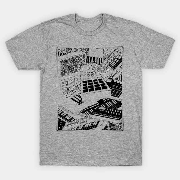 Synthesizer Art for Electronic Musician T-Shirt by Mewzeek_T